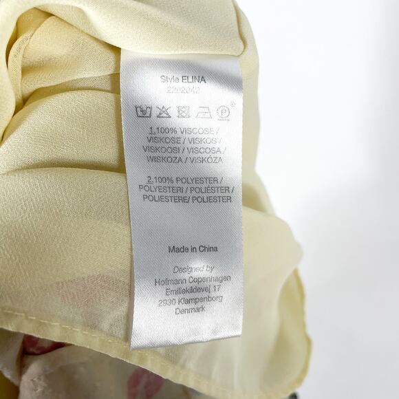 Hofmann Copenhagen Elina Heart Print Skirt Yellow Pleated‎ Elastic Waist Sz 2 - Picture 14 of 14